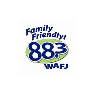 A logo for the family friendly radio station wafj.